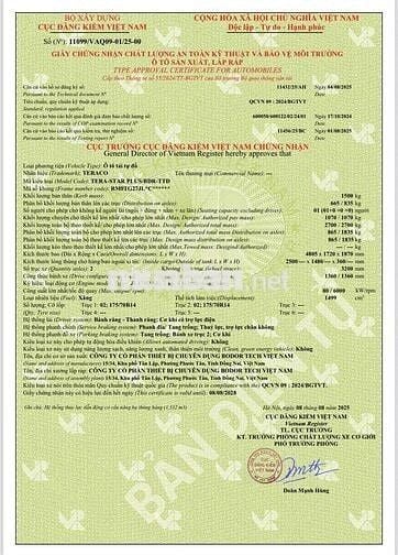 Xe TERA-STAR  PLUS tải ben tự đổ (siêu khuyến mãi)