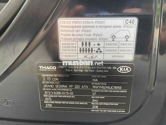Kia Sedona 2018 2.2L DATH - 90000 km