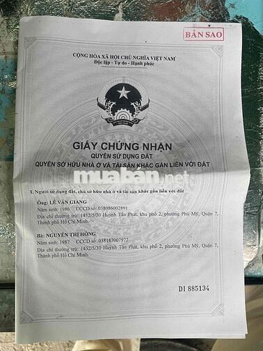 NHÀ 3 LẦU KIÊN CỐ HẺM TRƯỚC NHÀ 4M CÁCH MT 100M trung tâm Quận 7