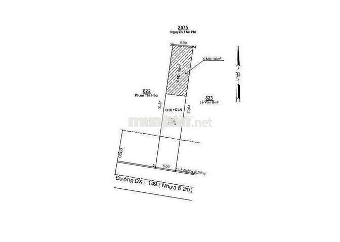 Đất tương Bình Hiệp gần chợ mới 5x30 tc 60 nhựa 7m thông