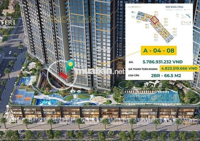 4,8 TỶ - CĂN 2PN MASTERI ĐÀ NẴNG – BÀN GIAO LUXURY , HỖ TRỢ VAY 70%