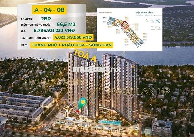 4,8 TỶ - CĂN 2PN MASTERI ĐÀ NẴNG – BÀN GIAO LUXURY , HỖ TRỢ VAY 70%