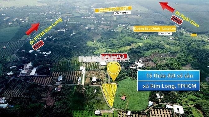 490tr/Lô Đất Nền Xã Kim Long TPHCM Mới