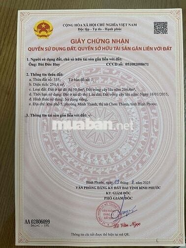 Bán gấp đất thổ cư phường Chơn Thành giá chỉ 300triệu