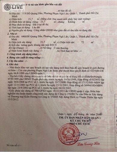 BÁN 2 CĂN NHÀ MẶT TIỀN : 16 - 18 ĐỖ QUANG ĐẨU - P. PHẠM NGŨ LÃO - Q. 1