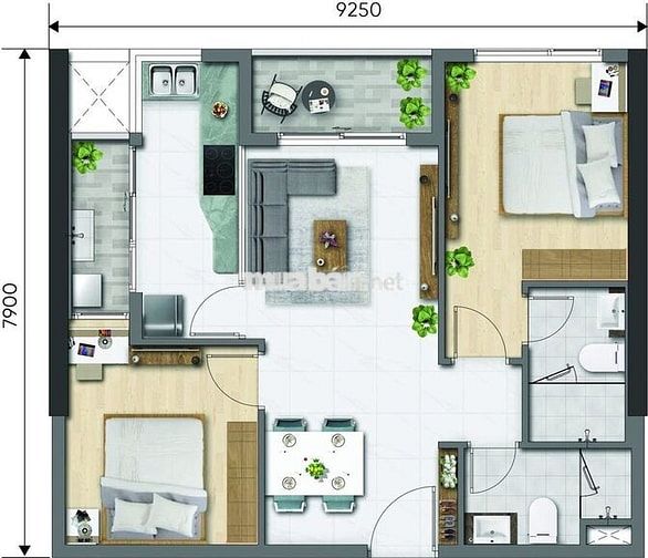 BÁN CĂN HỘ 71M2 TẦNG TRUNG D AQUA Q8