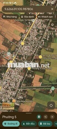 Đất sổ đỏ, 727 m2 đường kênh cầu xéo, p5 , tp sóc trăng.