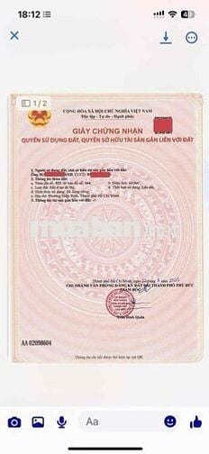 NÓNG-BÁN ĐẤT ĐẸP HXH  GIÁ TỐT-  Đường Hiệp Bình-69m2(5x15)- chỉ 4.4 ty