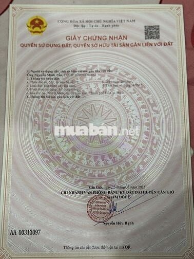 Chính Chủ Cần Bán Đất Xã Bình Khánh, Cần Giờ, Hồ Chí Minh