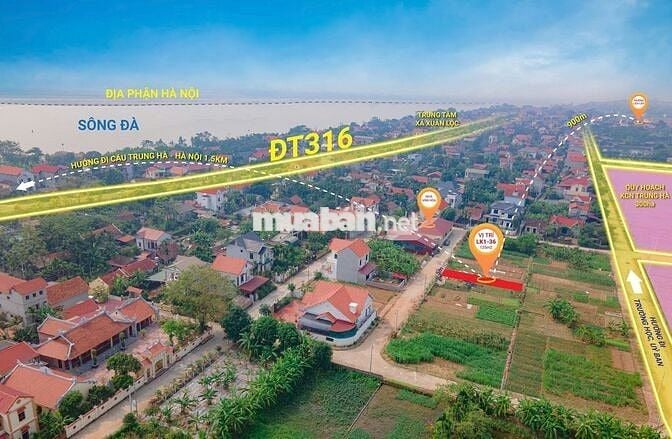 Bán đất đấu giá full thổ cư, giáp khu CN Trung Hà 200 ha, Ba Vì-Hà Nội