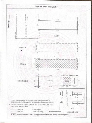 BÁN NHÀ MẶT TIỀN :  222 ĐƯỜNG DƯƠNG TỬ GIANG - P. 4 - Q. 11 - TPHCM