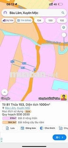 🏡 750 TRIỆU mua ngay 1000m² ĐẤT QUY HOẠCH THỔ CƯ BÀU LÂM, XUYÊN MỘC 🌼