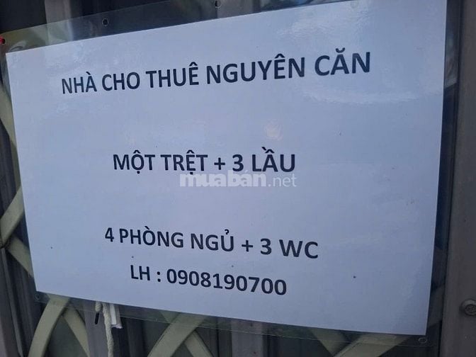 Nhà nguyên căn, 40m2, 4 phòng ngủ 3WC, đường Phú Định, Q8