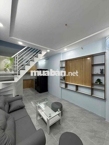 NHÀ MỚI XÂY TẶNG NỘI THẤT, HẺM XE HƠI, NGAY CẦU RẠCH TÔM