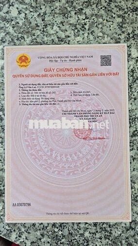 BÁN ĐẤT DĨ AN 63M GIÁ 2,3 tỷ (cách KCN vsip1) 500 m