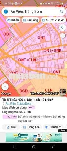 NỀN 5X24 FULL THỔ GẦN NGAY TT XÃ AN VIỄN TRẢNG BOM