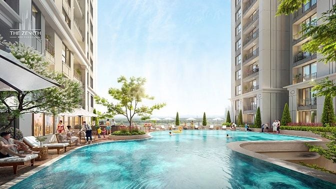 Căn 2 phòng ngủ dự án The Zenith view hồ bơi