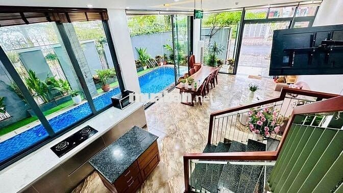 💥🏡CHO THUÊ BIỆT THỰ CÓ HỒ BƠI 3 TẦNG LÔ GÓC 2 MẶT TIỀN - HÒA HẢI
