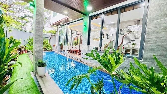 💥🏡CHO THUÊ BIỆT THỰ CÓ HỒ BƠI 3 TẦNG LÔ GÓC 2 MẶT TIỀN - HÒA HẢI