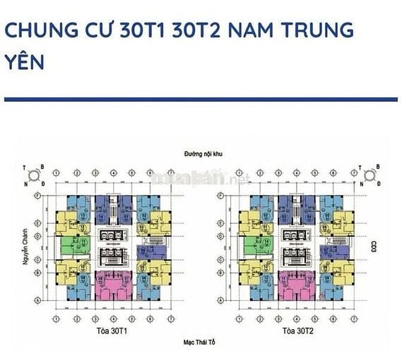 Bán căn hộ toà 30T2 Bán CH KĐT Nam Trung Yên,76m2, 3N,2WC, giá 4,3 tỷ.