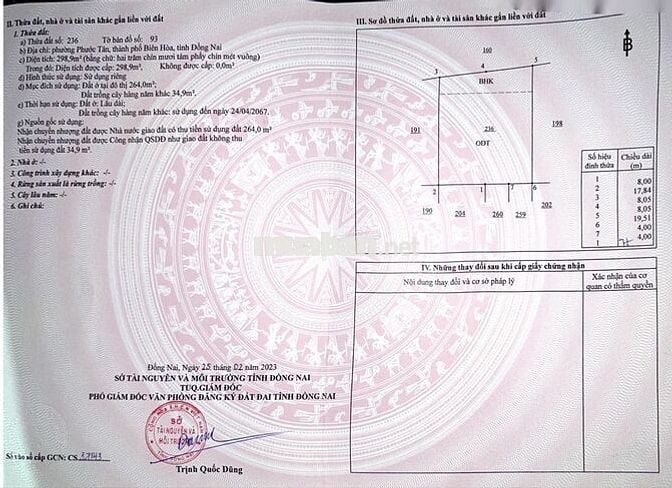 CHÍNH CHỦ BÁN ĐẤT NỀN - 298,9m2 - TP. BIÊN HÒA, TỈNH ĐỒNG NAI