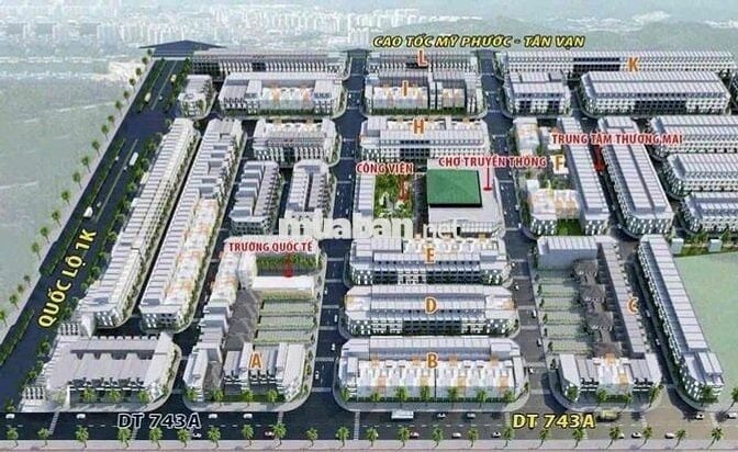 Đất mặt tiền KDC phú hồng thịnh 9 , phường An Bình, Tp Dĩ An