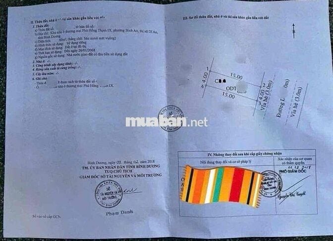 Đất mặt tiền KDC phú hồng thịnh 9 , phường An Bình, Tp Dĩ An