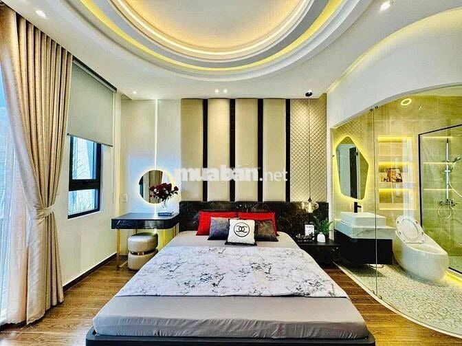 cho thuê nhà siêu phẩm (4x16) 3 lầu , 4pn , 5wc sẵn nội thất cao cấp