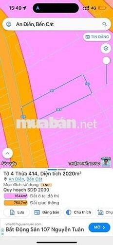 bán 5592m2 đất mặt tiền ĐT 748 + view sông thị tính tại An Điền