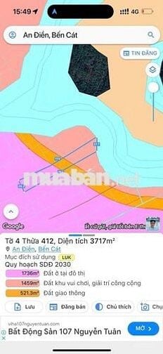 bán 5592m2 đất mặt tiền ĐT 748 + view sông thị tính tại An Điền