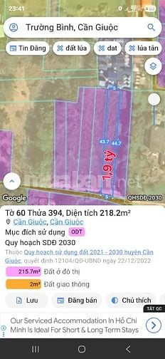 Bán 6 lô đất thổ, hẻm XH, cách QL50, 70m, thị trấn Cần Giuộc, LA
