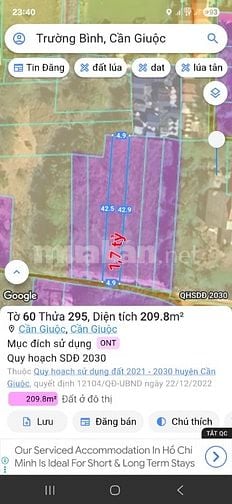 Bán 6 lô đất thổ, hẻm XH, cách QL50, 70m, thị trấn Cần Giuộc, LA