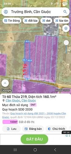 Bán 6 lô đất thổ, hẻm XH, cách QL50, 70m, thị trấn Cần Giuộc, LA