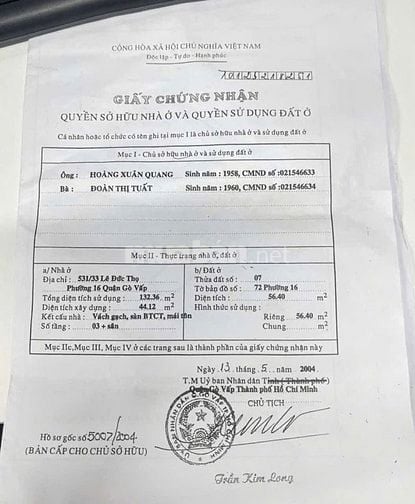 Bán nhà rẻ đẹp 2 lầu Hẻm xe hơi 583/33 Lê Đức Thọ p16 Gò Vấp