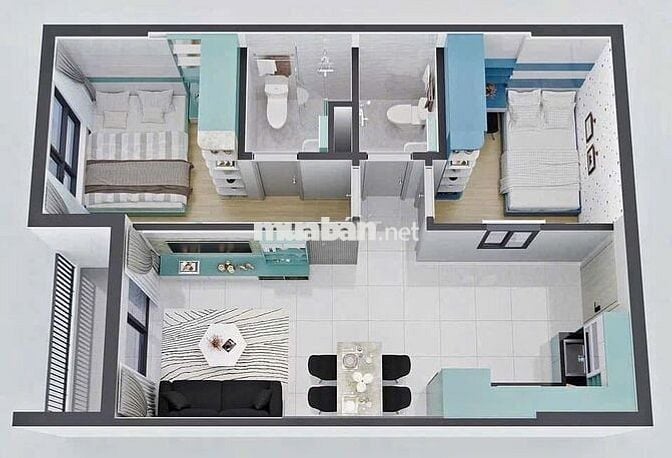 Căn hộ 2pn 53m2 Bcons City Làng Đại Học Quốc Gia TPHCM