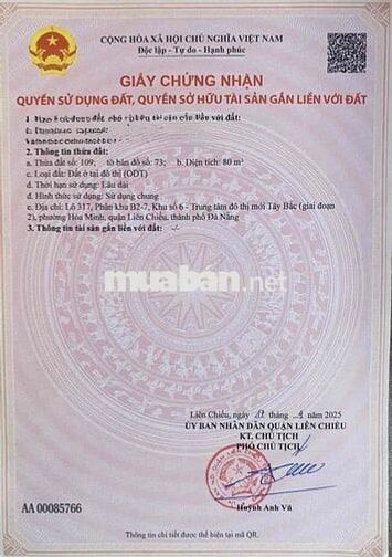 bán lô đất đường Mộc Bài 8 Hòa Minh Liên Chiểu Đà Nẵng
