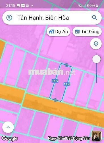 Ban lô đất tân hạnh diện tích 73m2  biên hòa