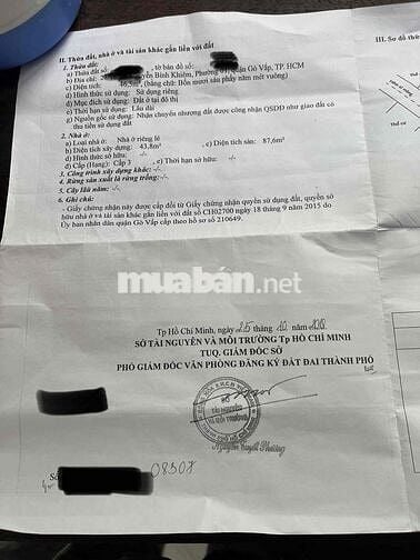 Cần bán gấp căn nhà chính chủ. đường nguyễn bĩnh khiêm p1. gò vấp.