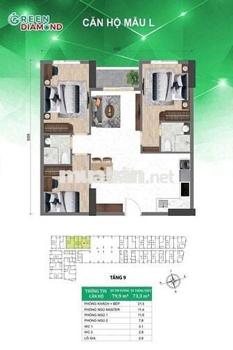 CĂN HỘ BCONS CITY- TỪ 3PN/2 WC-THÁP GREEN DIAMOND- CK 6% TẶNG IPAD