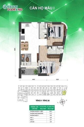 CĂN HỘ BCONS CITY- TỪ 3PN/2 WC-THÁP GREEN DIAMOND- CK 6% TẶNG IPAD
