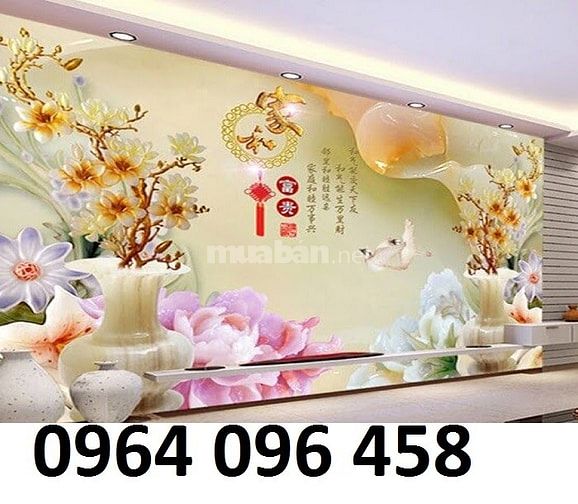 Tranh gạch 3d ốp tường phòng khách 