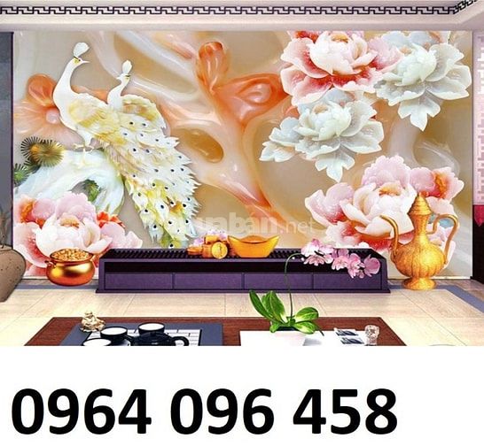 Tranh gạch 3d ốp tường phòng khách 