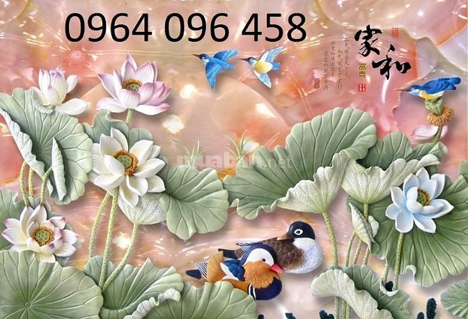 Tranh gạch 3d ốp tường phòng khách 