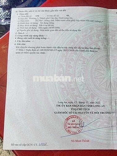 🔥 BÁN ĐẤT GIÁ RẺ – TRUNG TÂM PHƯỜNG 3, TÂN AN 🔥