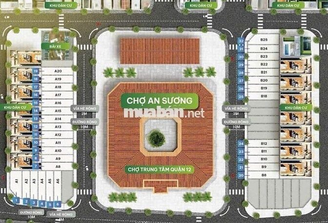 Còn *** 1 căn góc ngay đối diện chợ An Sương, Quận 12, Tp HCM.