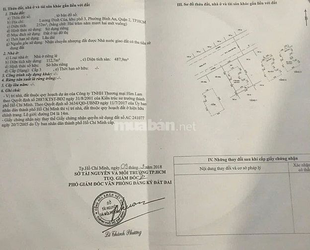 Bán biệt thự đường Lương Định Của, Bình An, Quận 2, 252m2 đất, 3 tầng