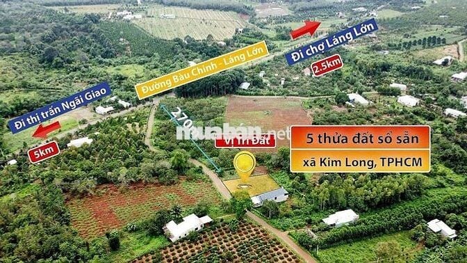 620tr/Lô Đất Nền xã Kim Long TPHCM Sổ Hồng Riêng