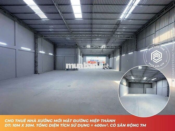 Cho Thuê Xưởng Mới Mặt Đường Hiệp Thành Quận 12