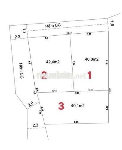 Nền Thổ Cư Hẻm 49 Trần Hoàng Na 1 tỷ 280