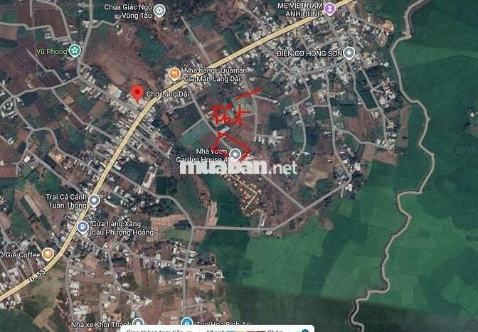 Bán đất chợ Láng Dài - 226m2 -1,35 tỷ Đường Nhựa xe hơi